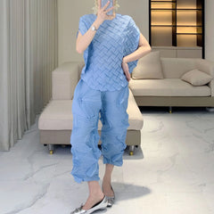 Luxe Pleated Crinkled 2-Piece Set