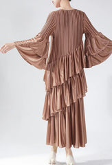 Truly Plissé Ruffle Sleeve Dress