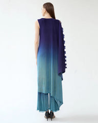 Asymmetric Pleated Trouser Set