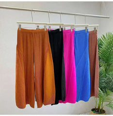 Plissé Pleated Wide-Leg Trousers