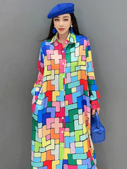 HEYFANCYSTYLE Tetris Blouse Dress