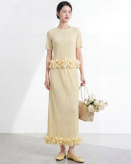 Luxury Pleated Skirt & Top Set