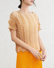 Luxury Crinkled Pleats Top