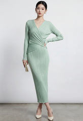 Elegant Pleated Top & Skirt Set