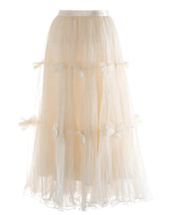 Luxury Bow-Detail Tulle Skirt