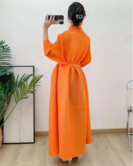 Luxury Plissé Longline Coat