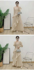 Luxury Plissé Waterfall Dress