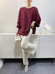 Ruffle Fully-Pleated Top