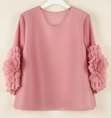 Floral Plissé Elegant Top