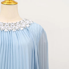 Formal Luxury Diamond Plissé Dress