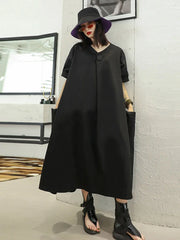 Premium Oversized A-Line Dress with Modern Drape