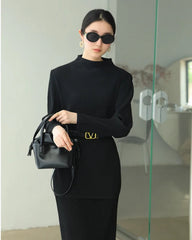 Pleated Mock-Neck Top