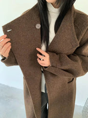 Luxury Wool-Blend Long Coat