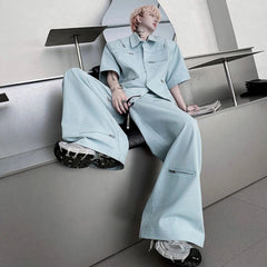 Avant-Garde Men's Japanese Denim Co-ord Set