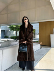 Women's Cozy Luxe Longline Faux Fur Coat