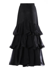 Luxury High-Waisted Ruffle Skirt