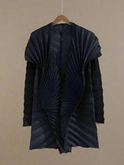 Luxury Plissé Pleat Cardigan
