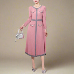 Luxury Pleated Office Dress