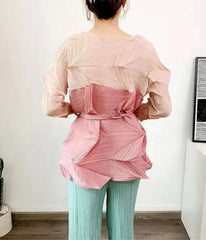 Luxury Pleated Geometric Top