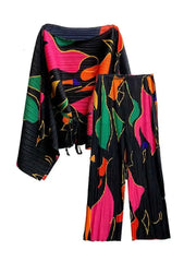 Plissé Trousers & Batwing Top Set