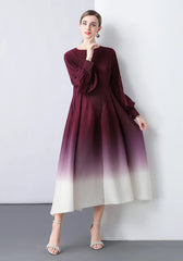 Luxury Pleated Dress With Sleeves