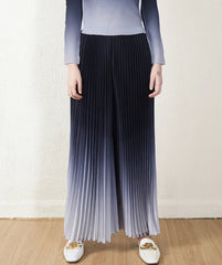 High-Waisted Plissé Wide-Leg Pants