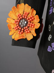 Luxurious 3D Floral Blazer