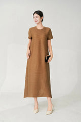 Couture Plissé Japanese Midi Dress