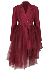 Luxury Tulle Belted Blazer