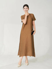 Couture Plissé Japanese Midi Dress