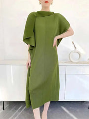 Pleated Tunic Short Sleeve Dress