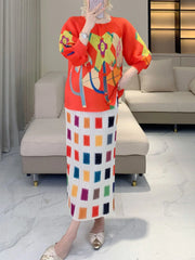 Elegant Plissé 3/4 Sleeve Cardigan