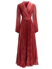 Luxury V-Neck Chiffon Dress