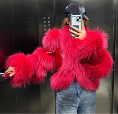 Luxury Fox Fur Cropped Coat