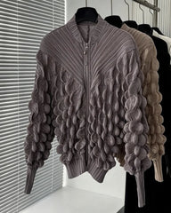 Lightweight 3D Bubble Plissé Jacket