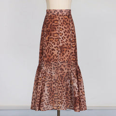 Crystal Leopard Blouse & Skirt