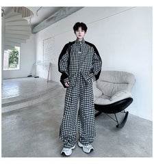 Men's Plaid Zip-Up Jacket + FREE Pants Set