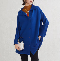 Luxury High-Collar Pleated Blouse