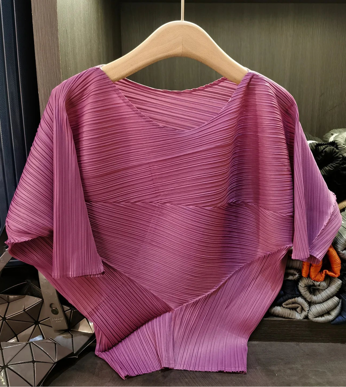 Luxury Sculptural Pleated Top