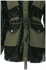 HEYFANCYSTYLE Glimmering Sequins Jacket