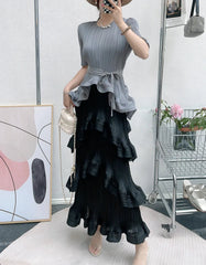 Elegant Pleated Tiered Dress