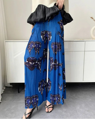 Luxury Dressy Plissé Palazzo Pants