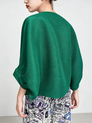 Batwing Pleated Blouse Top