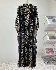 Luxury Leopard Plissé Dress