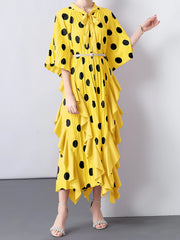 Everyday Plissé Polka Dot Dress