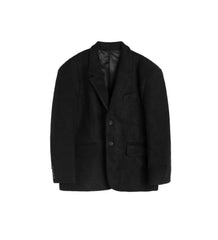 Men's Luxury Oversized Textured Wool Blend Jacket