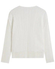Lightweight Plisse Open-Front Cardigan