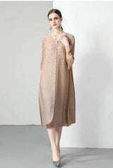 Premium Pleated Blouse Dress