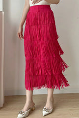 Luxury Plissé Fringe Skirt