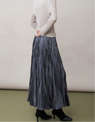 Luxury Plissé Crinkled Skirt